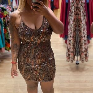 Rock Me Mini Brown Dress